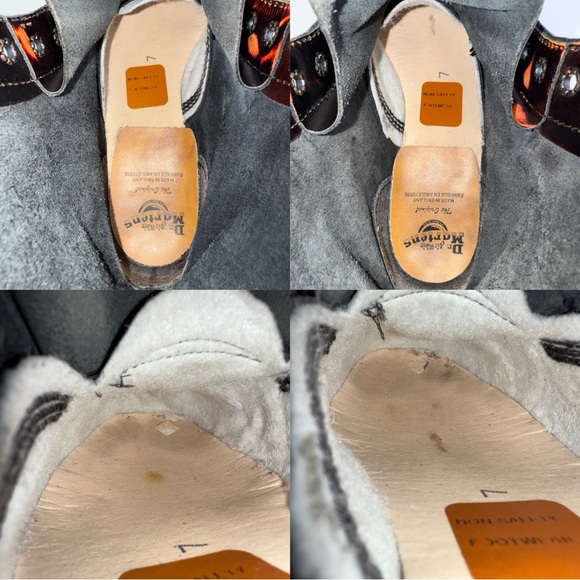 Vintage Dr. Martens England 9203 Fire Flame Red Yellow Steel Rub Off Boots UK 7 - Picture 15 of 17